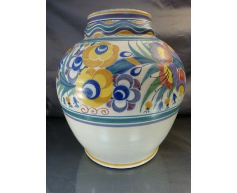 Poole Pottery Carter Stabler Adams Ltd Large and impressive vase decorated in the XE pattern with stylised flowers and foliag