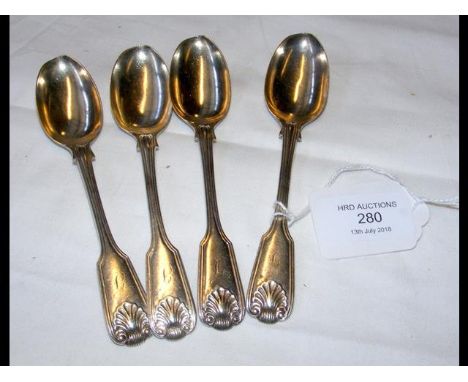 Four silver teaspoons - 4oz 