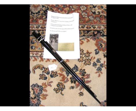 A silver mounted Conductor's baton and one other, belonging to Wallis Bandey 