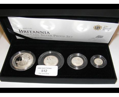 "The 2012 UK Britannia Four-Coin Silver Proof Set" 