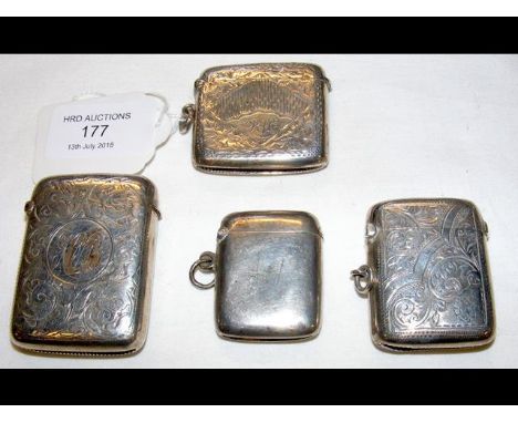 Three silver vesta cases 