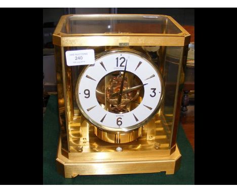 A Jaeger-LeCoultre Atmos clock in four glass case - standing 24cm high CONDITION REPORTseems to work ok