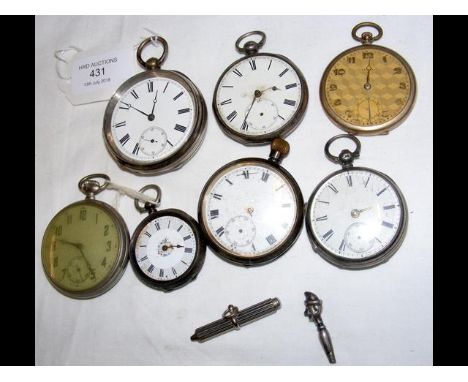 Selection of seven silver and other pocket watches (for restoration) 