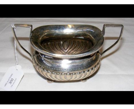 Two handled silver sugar bowl 