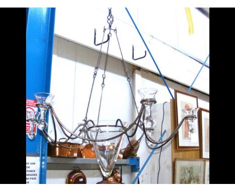 Decorative metal and glass ceiling light 