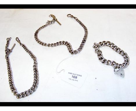 Silver watch chains, etc. 