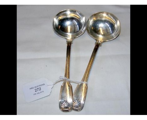 Two silver sauce ladles - 5.2oz 