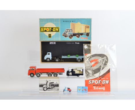 Two unboxed Tri-ang Spot On diecast models, a late issue 109/3 ERF Flat Float with Sides in red with grey chassis, G with som