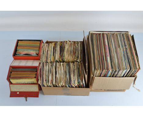 Approximately 370 7 inch Singles from the 1960's to the 1980's, together with a quantity of vinyl LP's and 12 inch singles.  