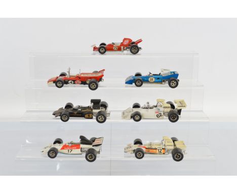 Seven Polistil Formula One Racing Cars, all 1:25 scale. Including McLaren and Lotus examples