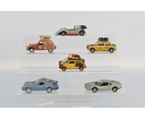 Six Polistil models, including 1:25 and 1:26 scale models of African Safari examples