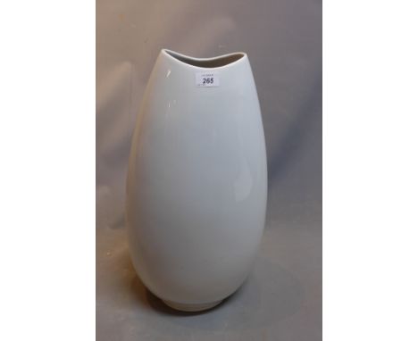 A large German white ceramic vase, signed 'Thomas' to base, H:62cm