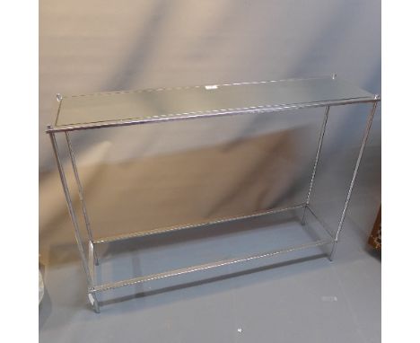 A Contemporary mirrored console table, H. 75cm W. 102cm D. 27cm