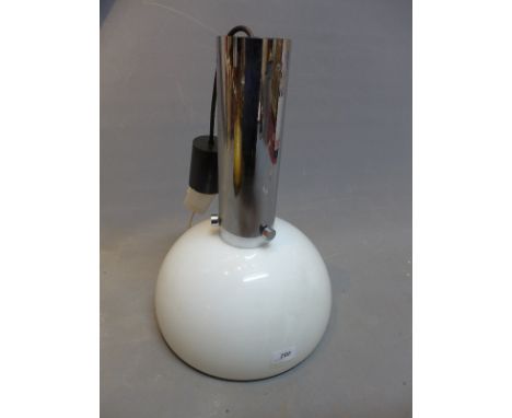 A opaque white glass hanging ceiling light, H:34cm