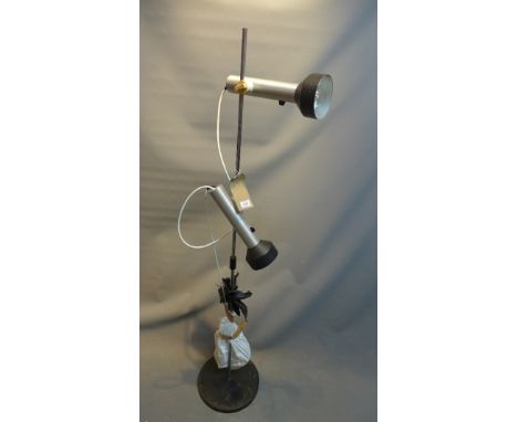 A two light adjustable standard lamp. H-150cm 
