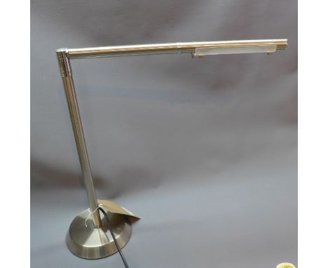 A 20th century chrome desk lamp, on circular base, W. 39cm