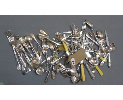 A collection of silver plated flatware (qty)