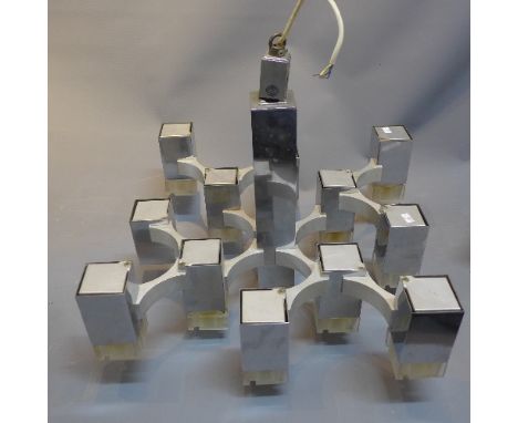An Italian square shaped ceiling light. 