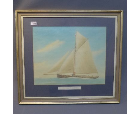 20th century school, 'B/C Pilot Cutter', a sailing boat at sea, watercolour and pastel, 39 x 48cm