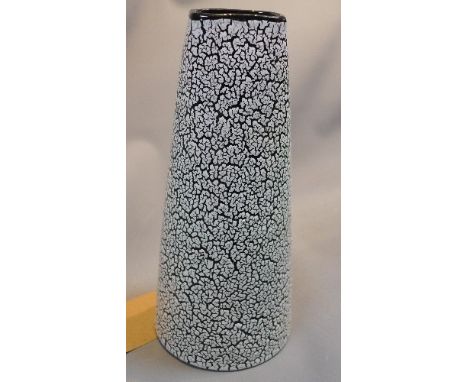 A black and white glazed ceramic vase, H. 29cm