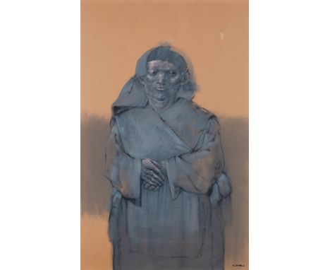 Mexican, 1932-2019Campesina, 1964Signed R. Coronel A. (lr)Oil on illustration board43 3/4 x 27 5/8 inches (111 x 70.2 cm)Prov