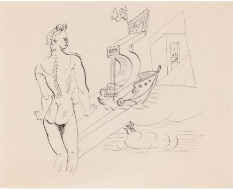 Mexican, 1915-2000Untitled (Nude with Boat) India ink on paper8 1/2 x 11 inches (21.6 x 27.9 cm)Provenance:Gift from the arti