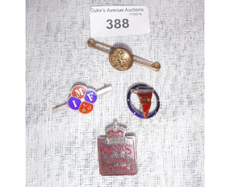 AN ENAMEL YACHT CLUB BADGE and three similar