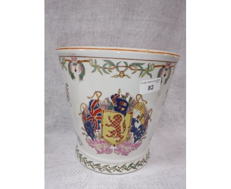 A CHINESE CERAMIC JARDINIERE with a Scottish 1938 Empire Exhibition Crest