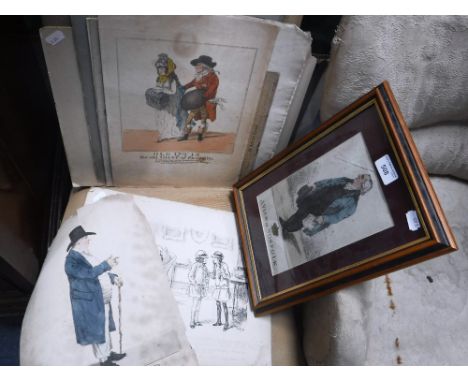 R DIGHTON: A series of caricatures, mostly unframed and a late 19th century comic drawing 