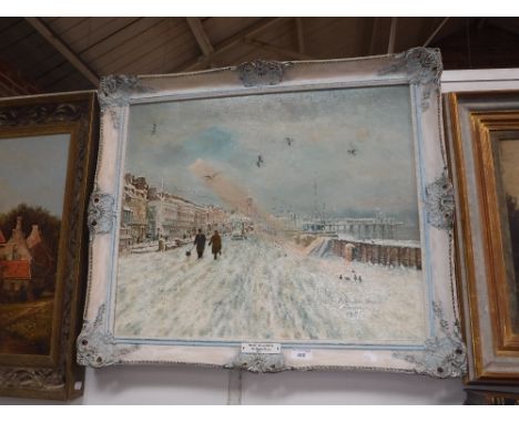 R STANDISH SWEENEY: 'Wintry Day, Weymouth', oil on canvas, signed and dated 1985