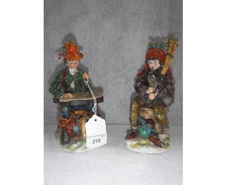 TWO CERAMIC ORNAMENTS OF MUSICIANS