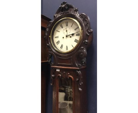 EARLY VICTORIAN SCOTTISH DRUMHEAD CLOCK, unsigned eight day two train movement, the white painted dial with Roman numerals an