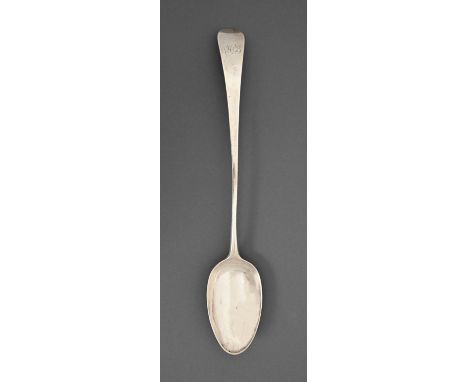 A George III silver basting spoon, by Hester Bateman, London 1774, 4ozs 2dwts Light polish wear and scratches, marks well spa