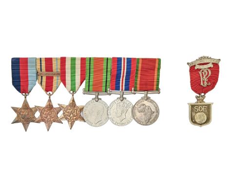 WWII, group of six, 1939-1945 Star, Africa Star 8th Army Clasp, Italy Star, Defence Medal, War Medal and Africa Service Medal