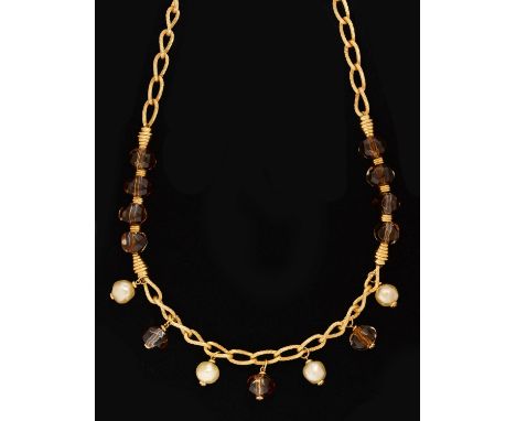 Costume jewellery. A Christian Dior, glass and faux pearl necklace, 86cm l Good condition