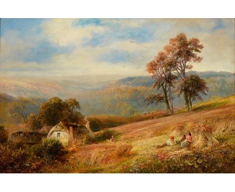 George Turner (1841-1910) - A Devonshire Hillside, signed, signed again, dated 1873, inscribed with the title, artist's addre