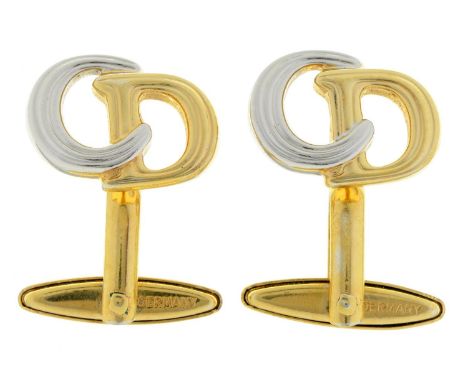 Costume jewellery. A pair of Christian Dior initial cufflinks, 17mm Good condition