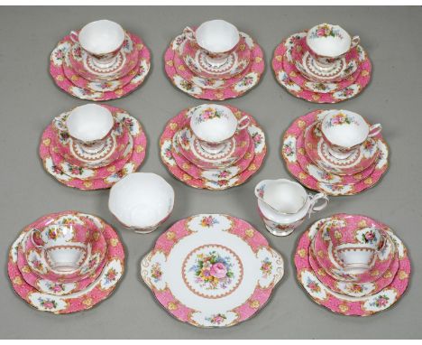 A Royal Albert bone china Lady Carlyle tea service (35) Good condition