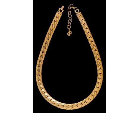 Costume jewellery. A Christian Dior herringbone necklace, 39cm l Slight wear