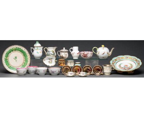 Miscellaneous English and Continental pottery and porcelain, 19th c and later, to include an Herend teapot and cover and crea