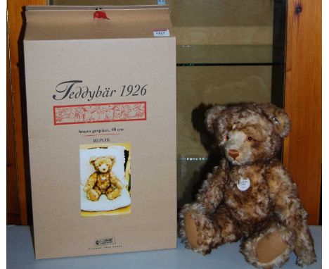 A boxed 'as-new' Steiff Bar 1926 replica bear, serial number 407246, with white tag to ear