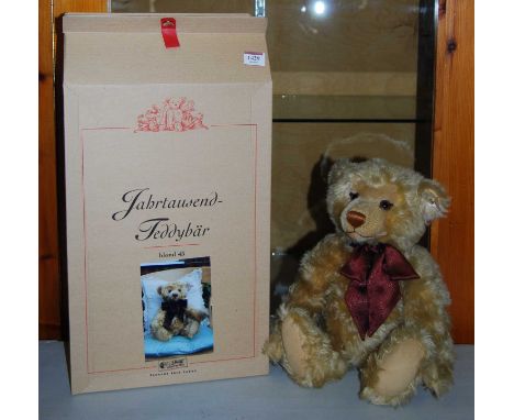 A boxed Steiff 'as-new' Fabrtausend-Teddybar bear, blond, h.43cm, with white tag in ear, serial number 670374