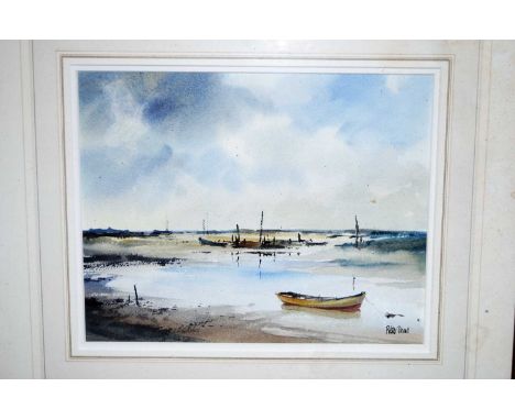 Peter Toms (b.1940) - Lowtide at Morston, watercolour, signed lower right, 21 x 26cmCondition report: Paper with some lifting