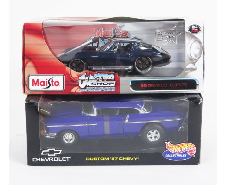 Maisto &amp; Hot Wheels Collectibles Custom American 1:18 Scale Model Cars including Maisto Custom Shop 1965 Chevrolet Corvet