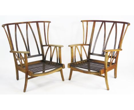 A Pair of Ercol? Czech? Mid-Twentieth Century Chairs 