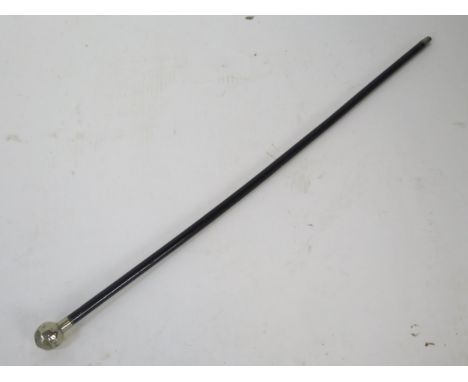 A ebonised and silver mounted Royal Marine swagger stick. 