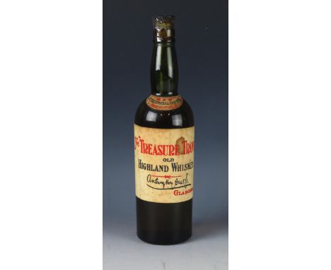 One bottle 'Ye Treasure Trove' old Highland whiskey. 