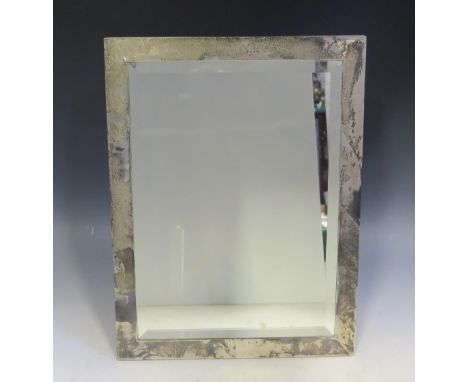 A George V silver framed easel mirror, maker M &amp; S, Birmingham, 1923, with bevelled mirror plate, 41 x 31cm