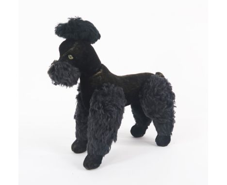 Vintage Steiff Mohair Black Poodle/Schnauzer Dog, 23cm nose to tail
