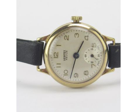 A VERTEX REVUE 9ct Gold Lady's Wristwatch, 22.5mm case with manual wind